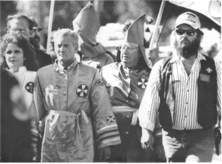 Ku Klux Klan members marching in Washington 1990