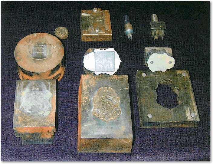 Badge Mold and Dies for First Uniform Issue, Eagle Top Variety 1941
