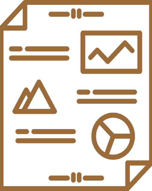 Infographic icon in gold color