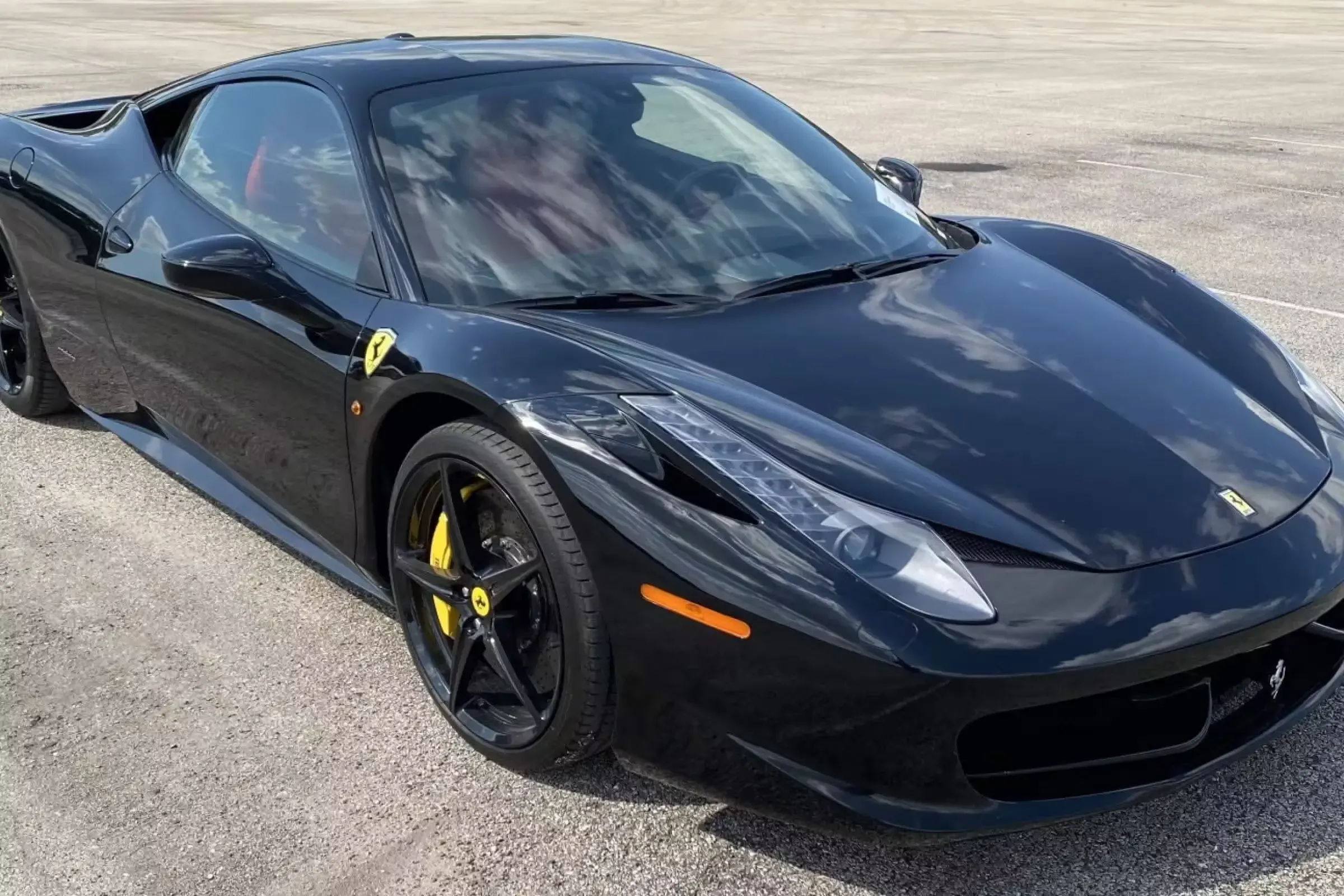 A black Lamborghini car